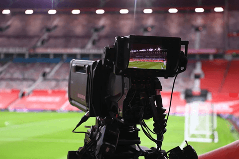 Video camera at a sports stadium